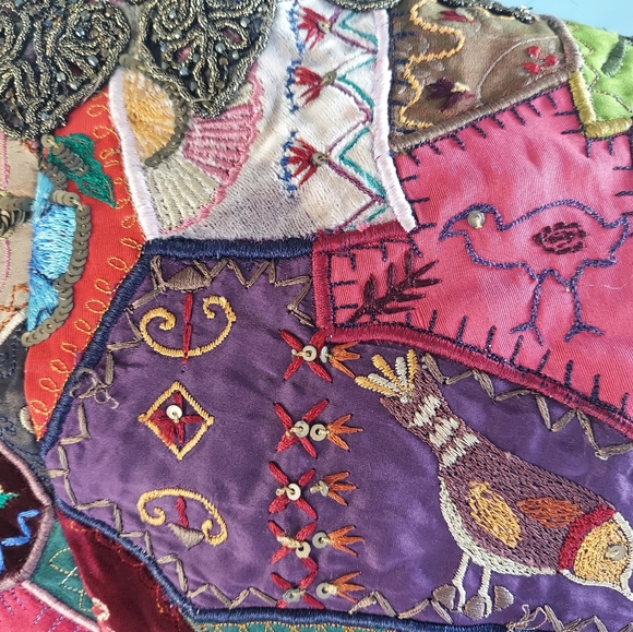 $7,500 OSCAR DE LA RENTA EXQUISITE GOLDEN PATCHWORK MULTI BEADED RUNWAY COAT S M - Picture 12 of 16